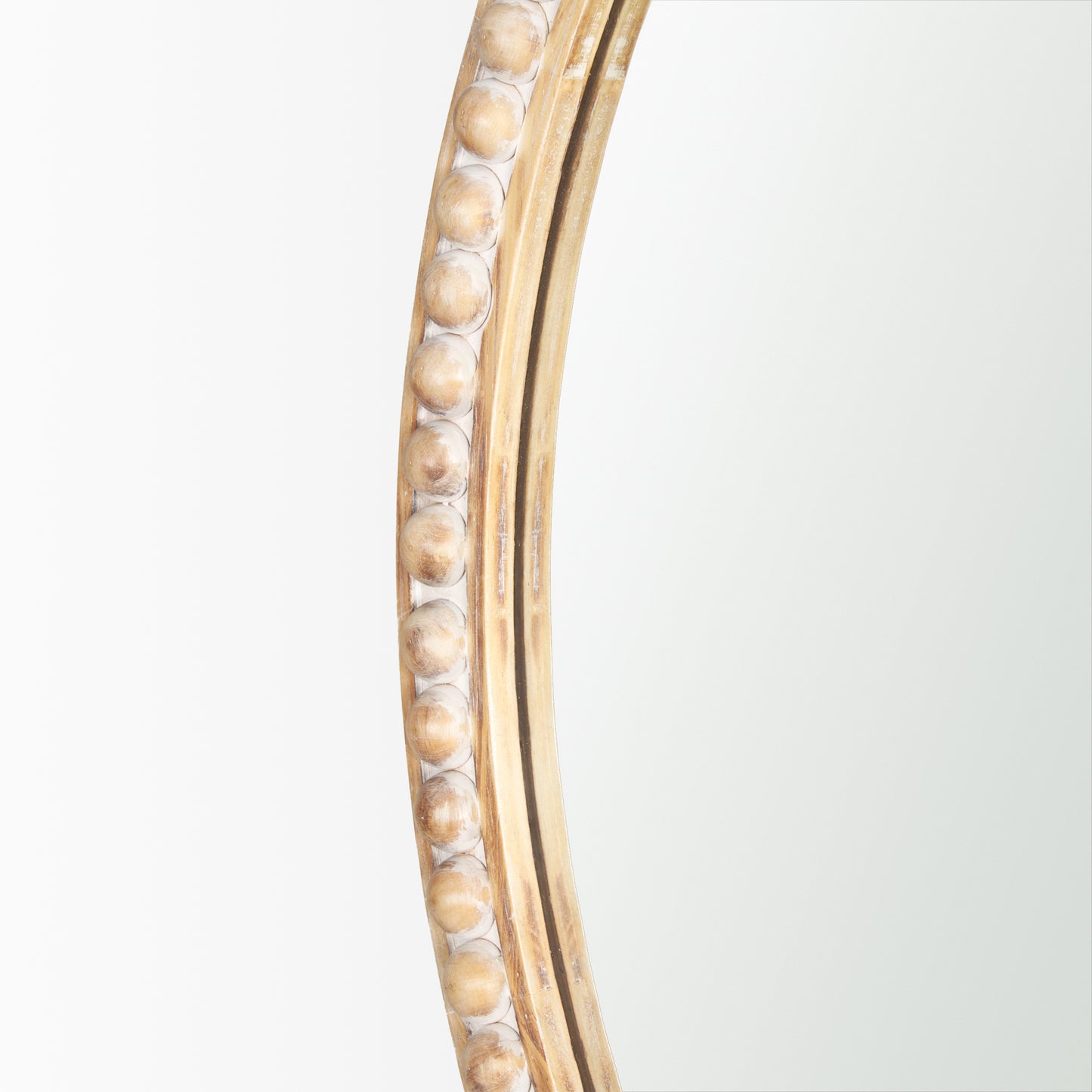 Roan Light Brown Wood Beaded Wall Mirror