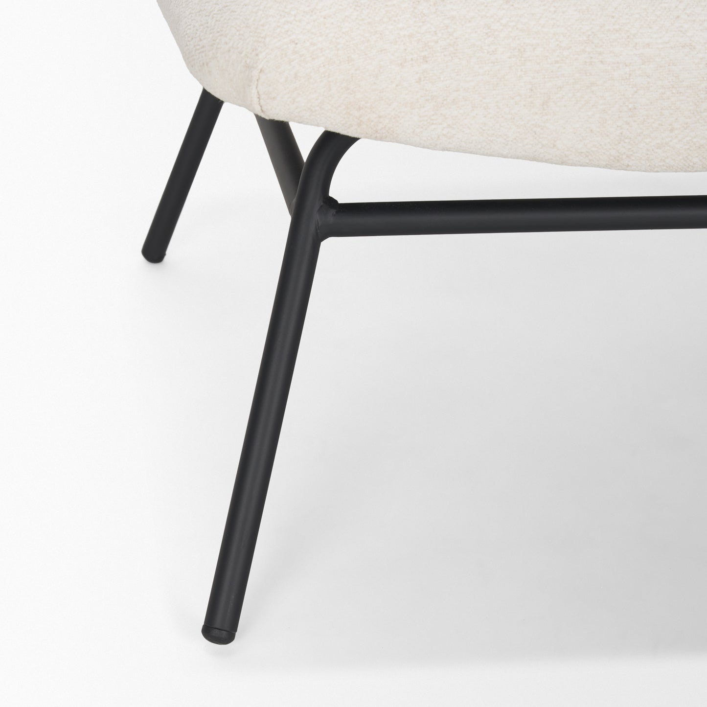 Nora Cream Fabric w/ Matte Black Metal Legs Accent Chair