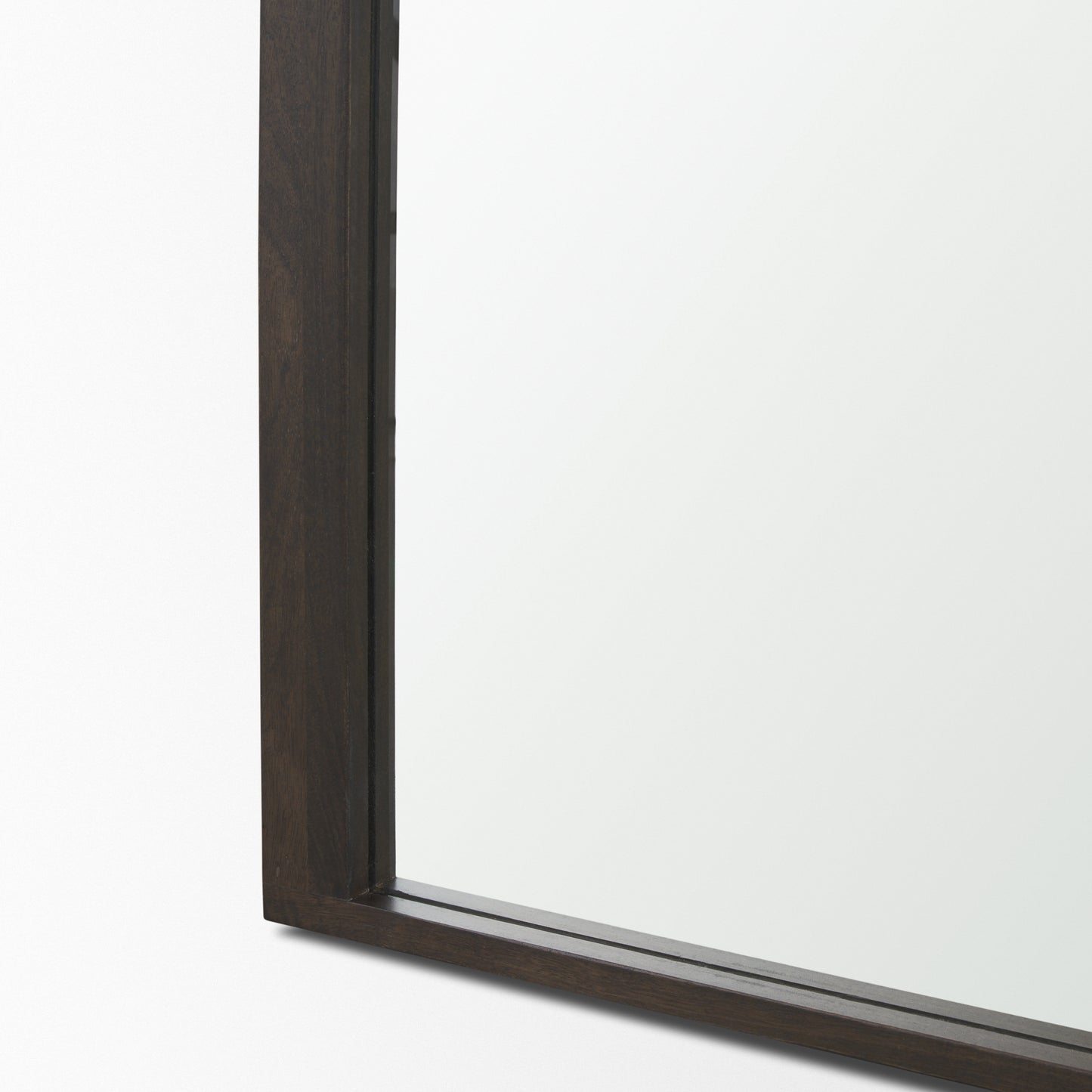 Celeste Dark Brown Wood Arched Floor Mirror