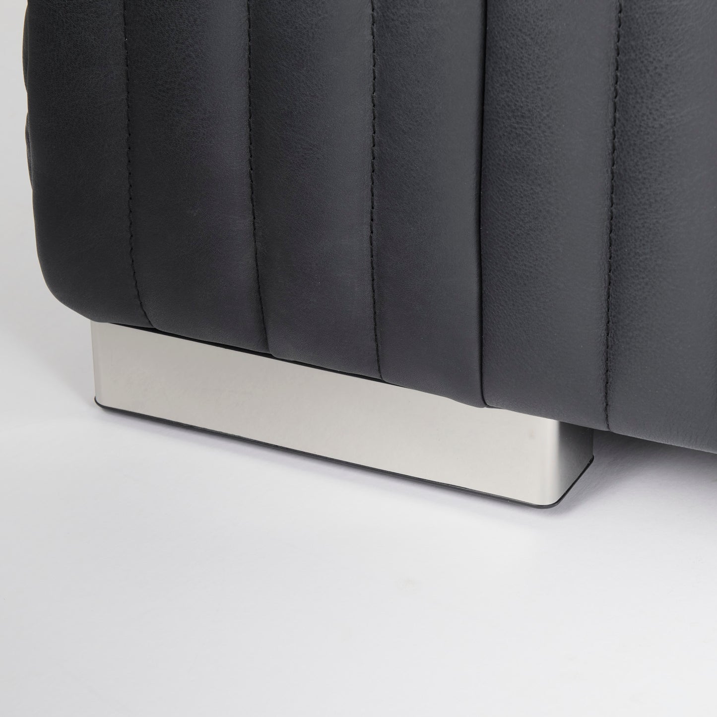 Ricciardo 82.5W Black Leather Wrapped Three Seater Sofa