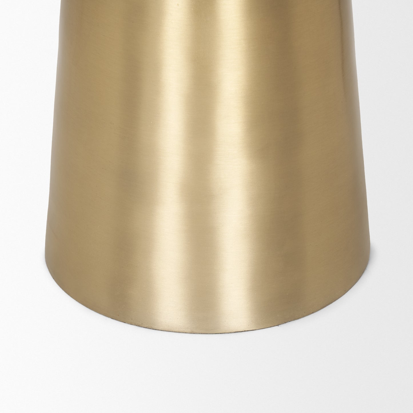 Roland Satin Brass Cast Aluminum Metal Accent Table