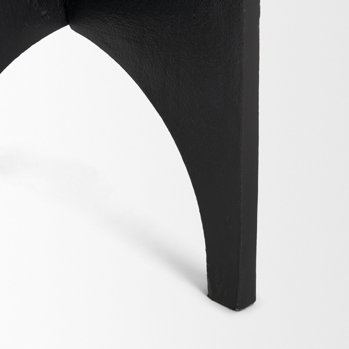 Sobi Textured Matte Black Round Metal Accent Table