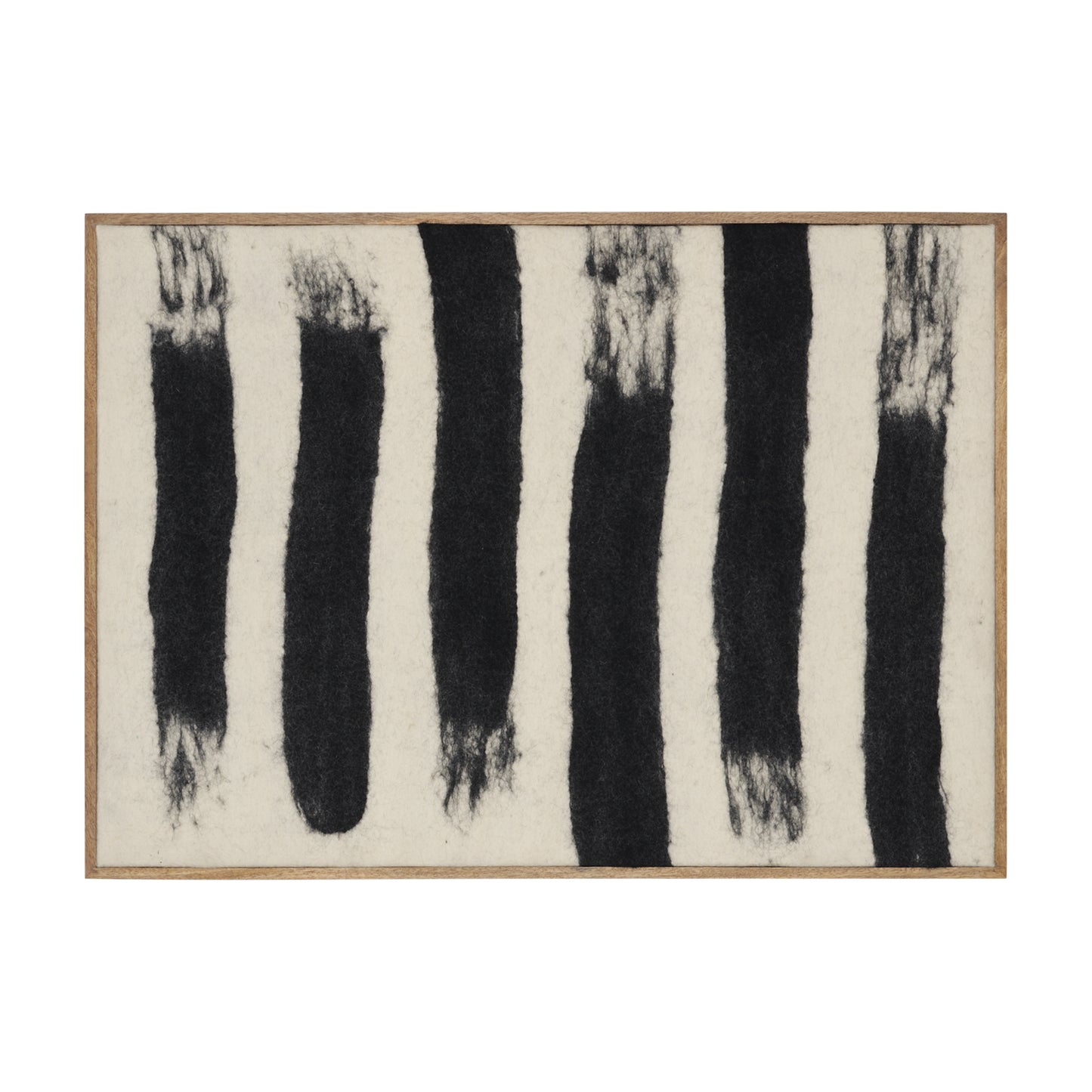 Rollins Small Cream w/ Black Stripes Wool Framed Art