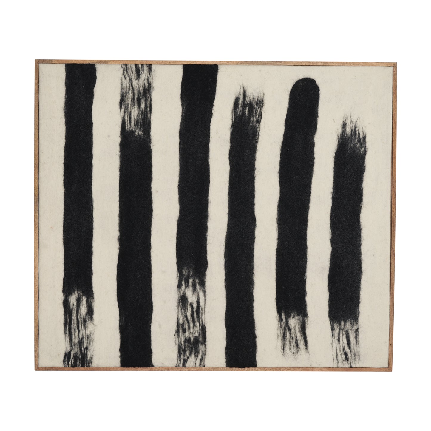 Rollins Large Cream w/ Black Stripes Wool Framed Art