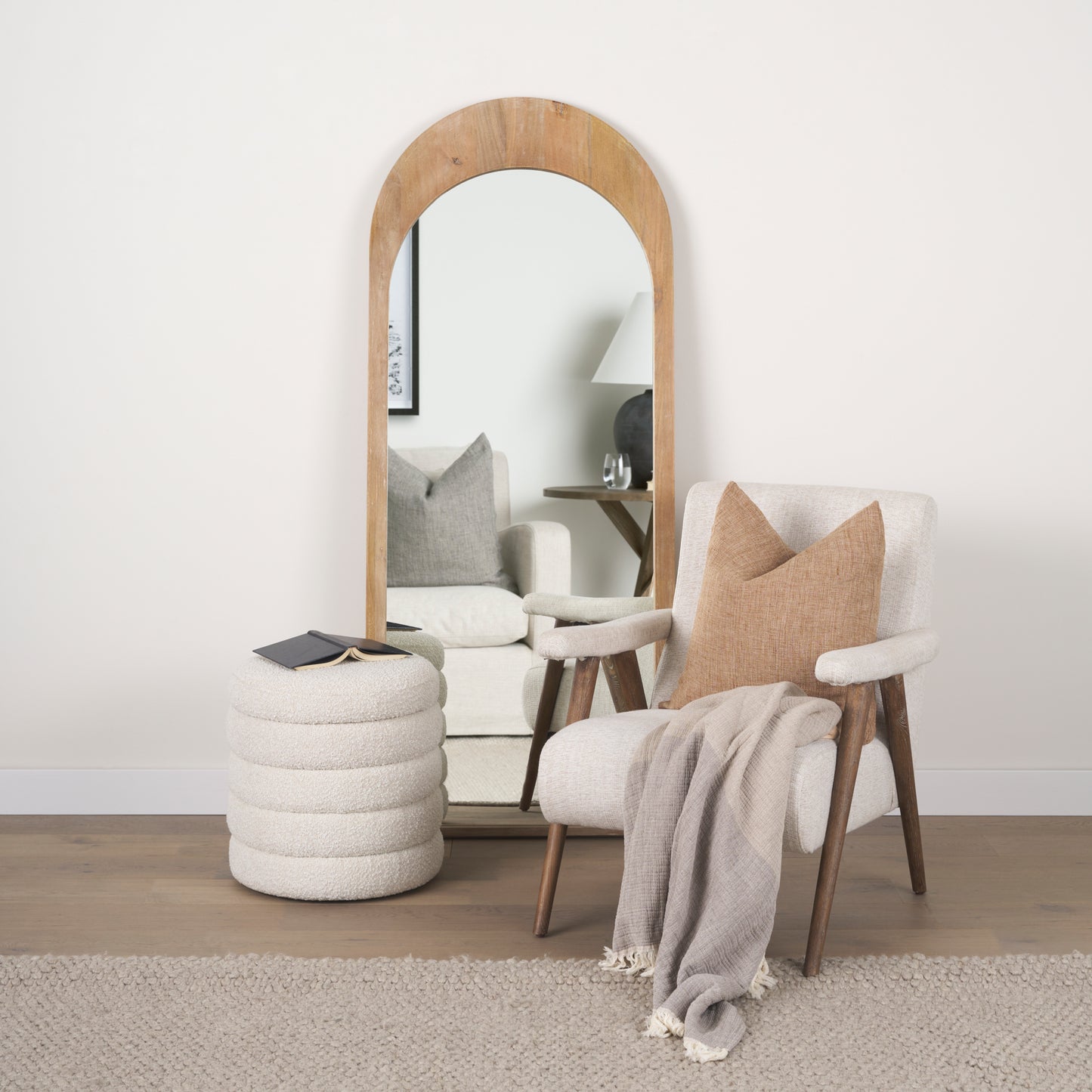 Celeste Floor Mirror Light Brown | Full Length - wall-mirrors-grouped