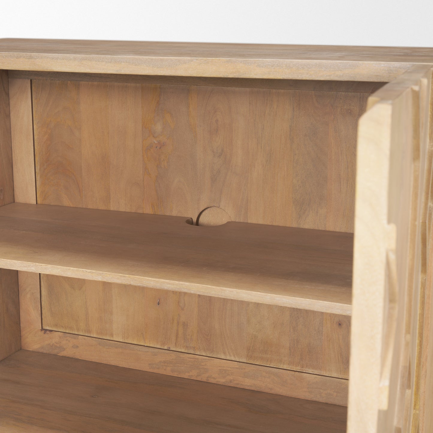 Heera Light Brown Diamond Motif w/ Shelf Accent Cabinet
