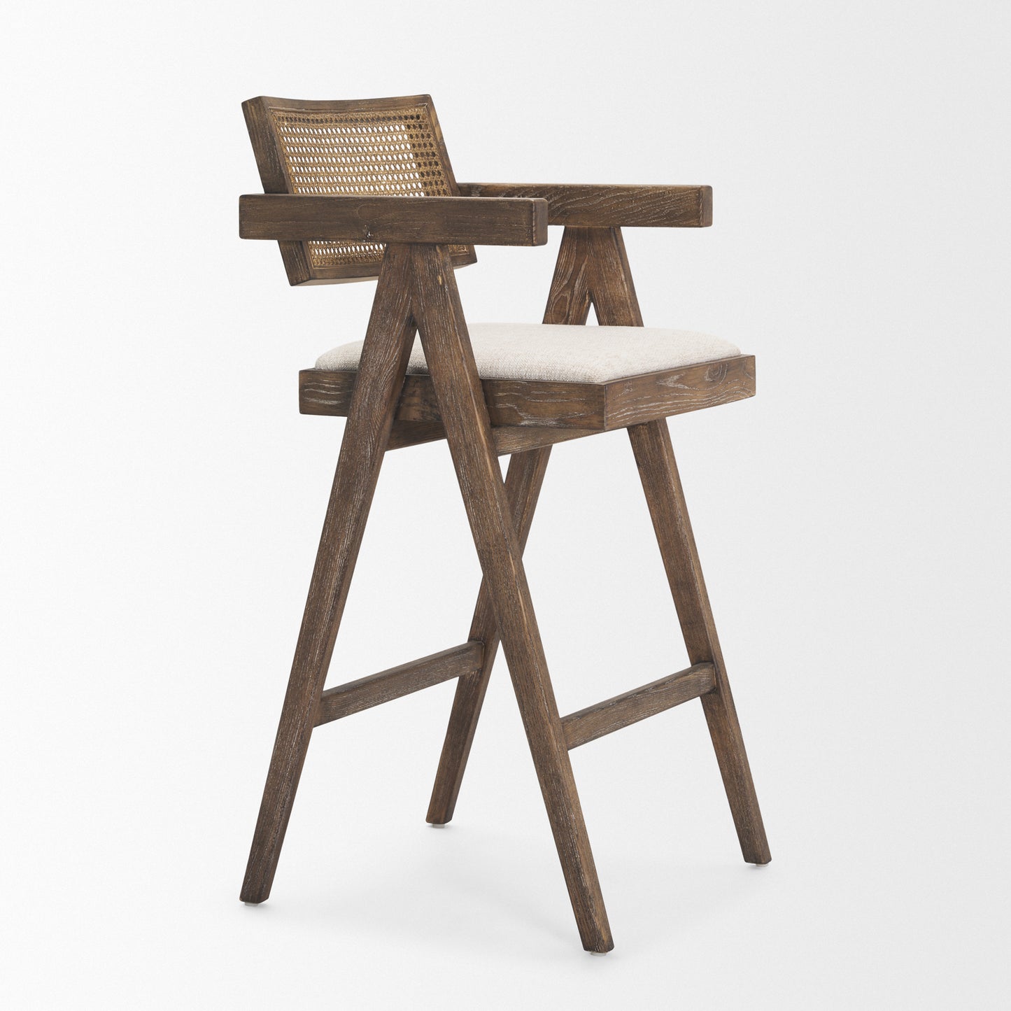 Indie Upholstered Seat Bar Counter Stool Medium Brown | Bar - bar-stools
