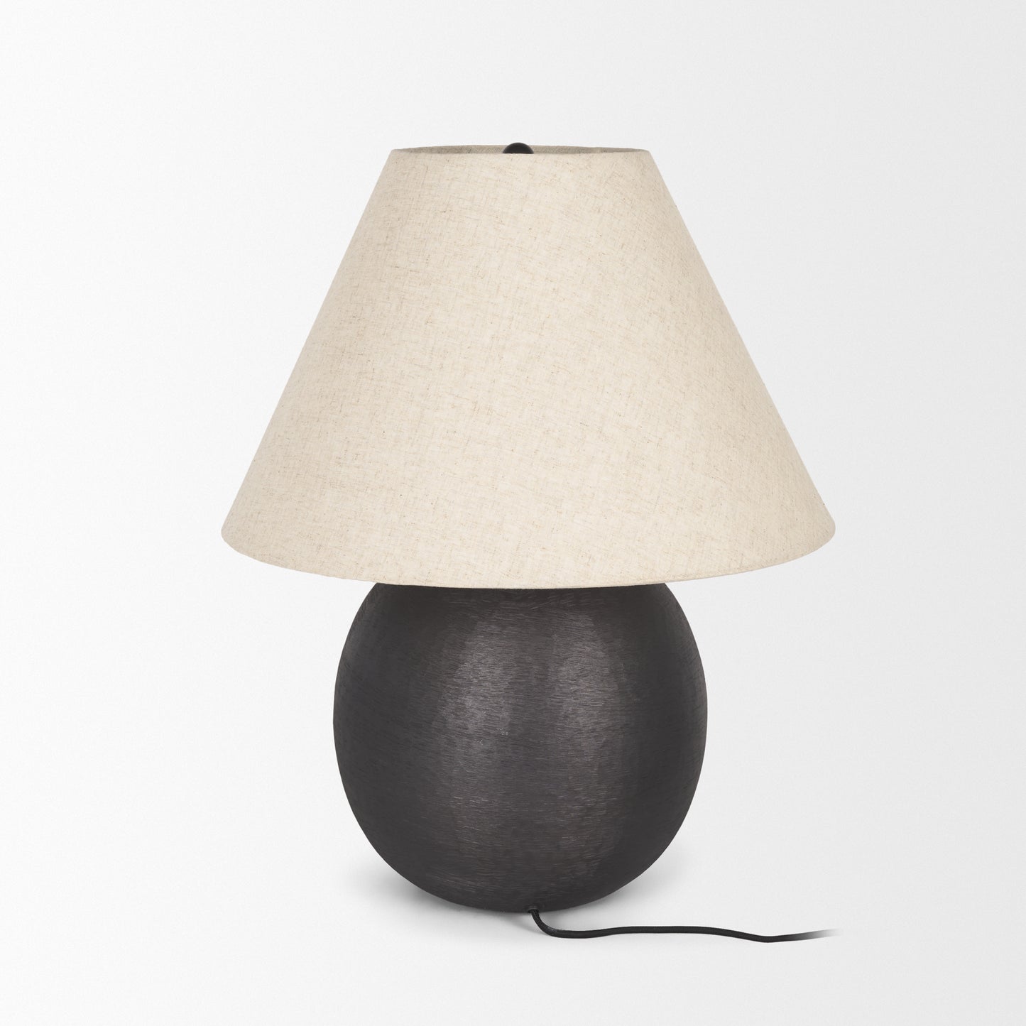 Sadiyah Table Lamp Black Metal | Natural Shade - table-lamps