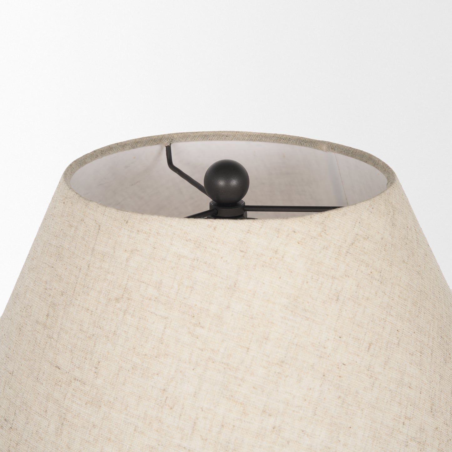 Sadiyah Table Lamp Black Metal | Natural Shade - table-lamps