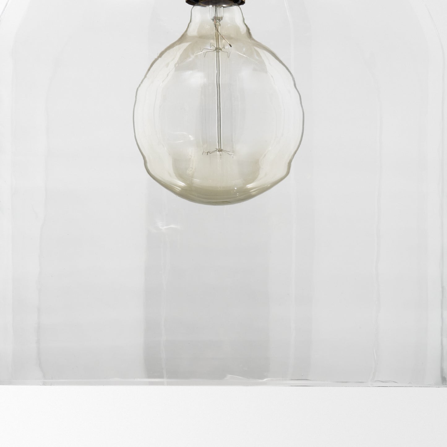 Sadah Large Clear Blown Glass w/ Gold Metal Pendant Light
