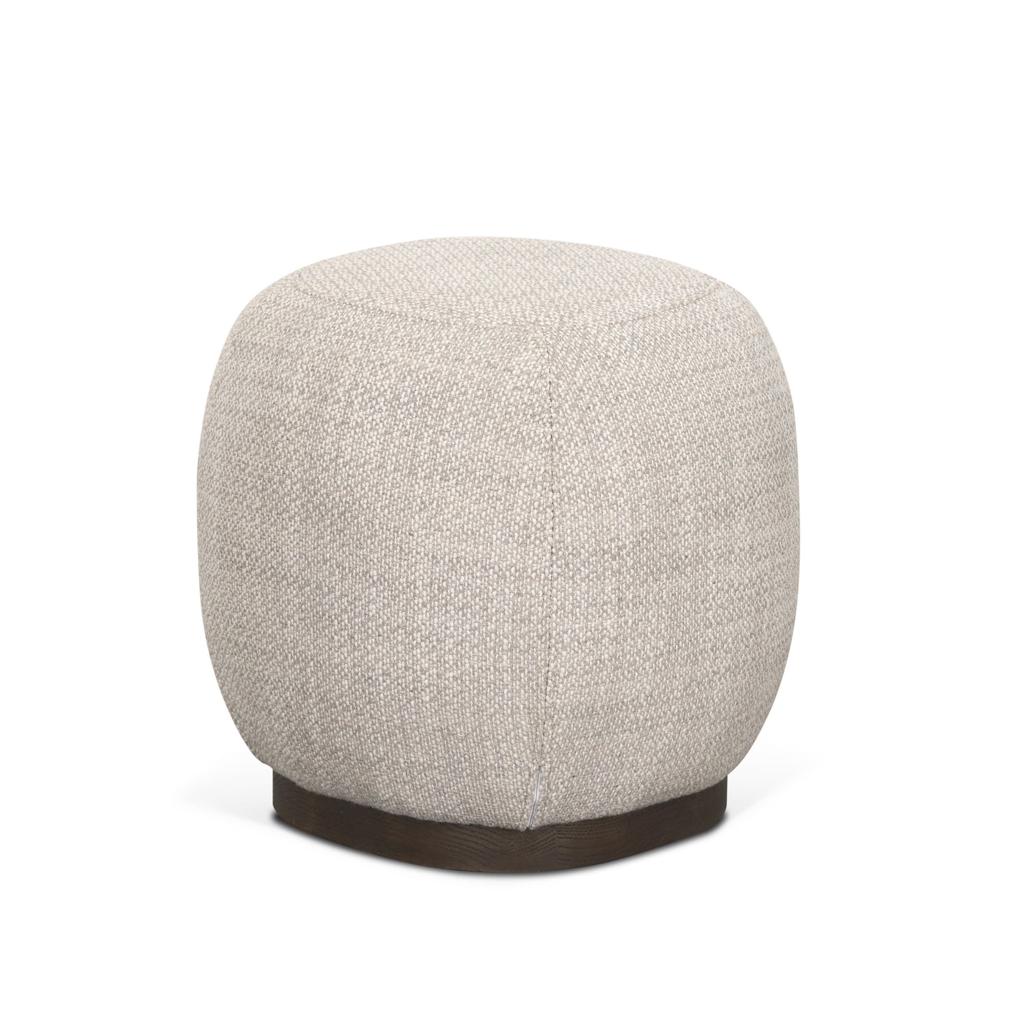 Siren Stool Gray Fabric | Brown Wood - poufs