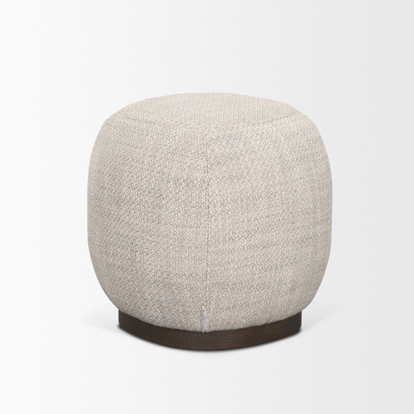 Siren Stool Gray Fabric | Brown Wood - poufs