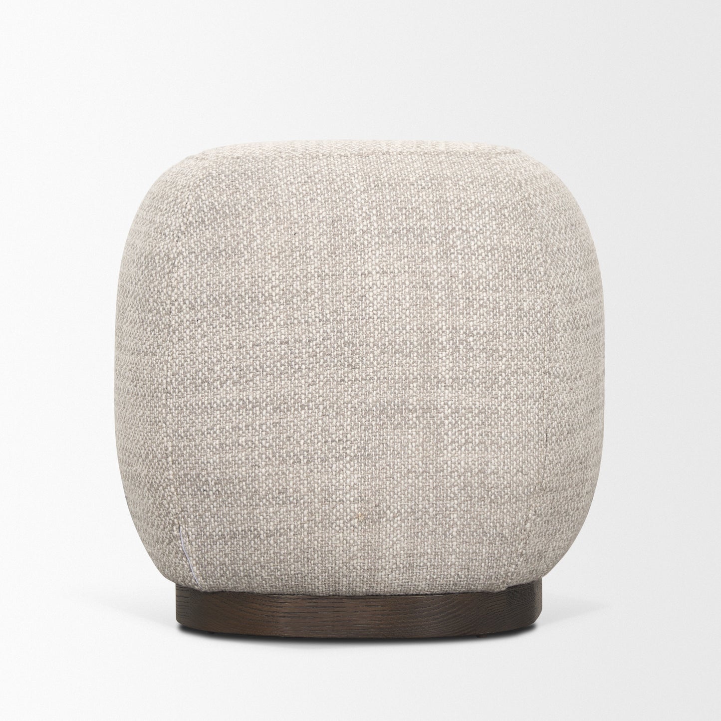 Siren Stool Gray Fabric | Brown Wood - poufs