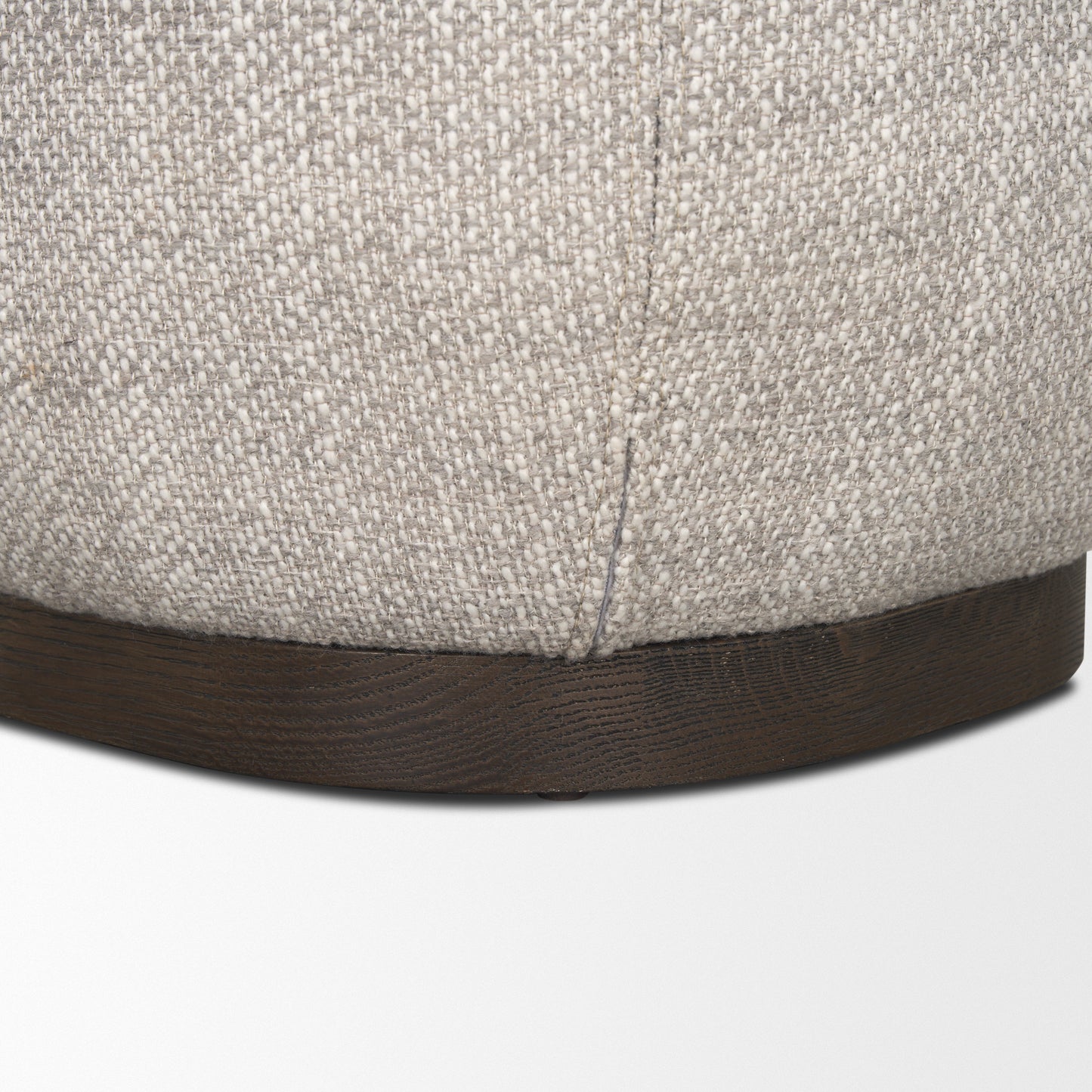 Siren Stool Gray Fabric | Brown Wood - poufs
