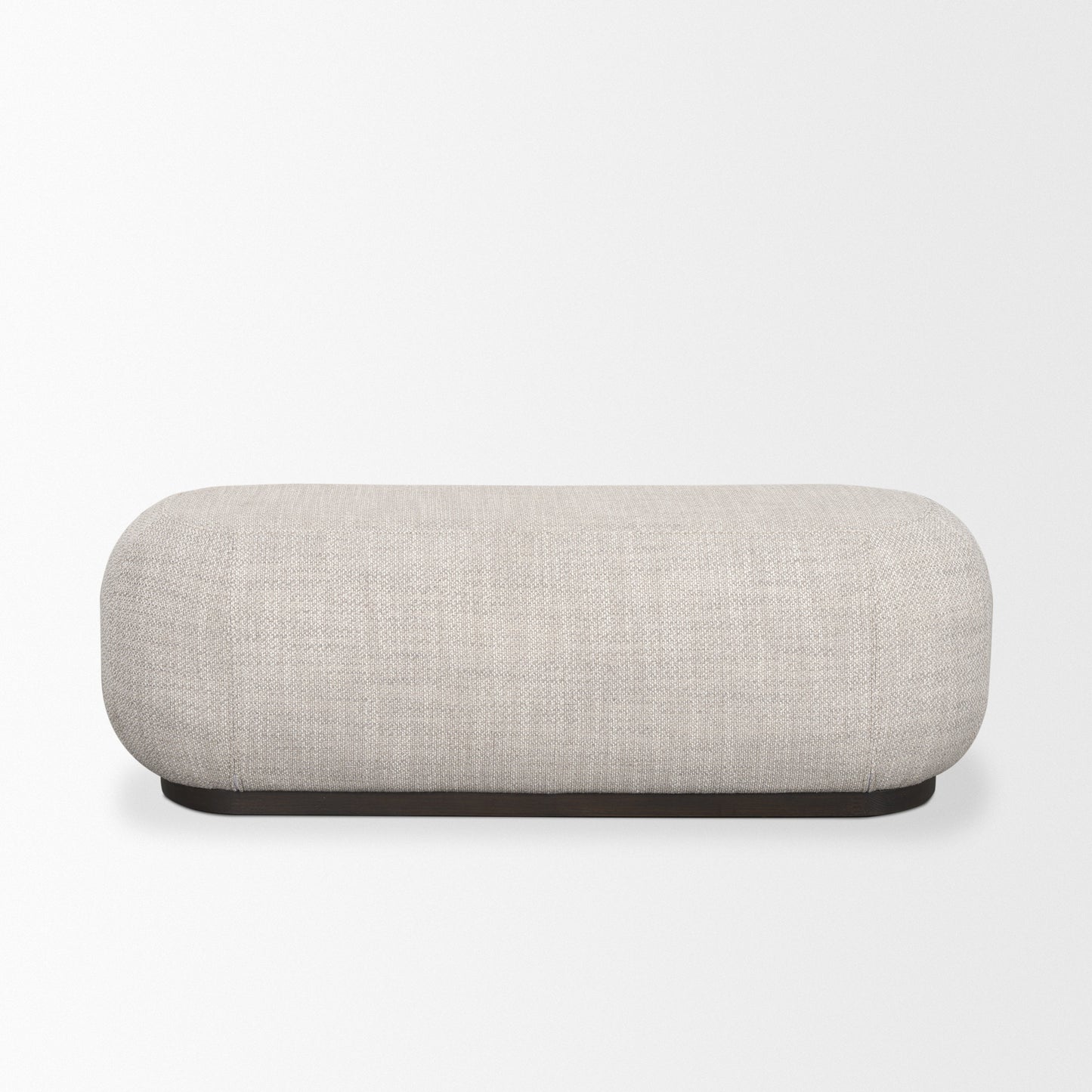 Siren Bench Gray Fabric | Brown Wood - benches