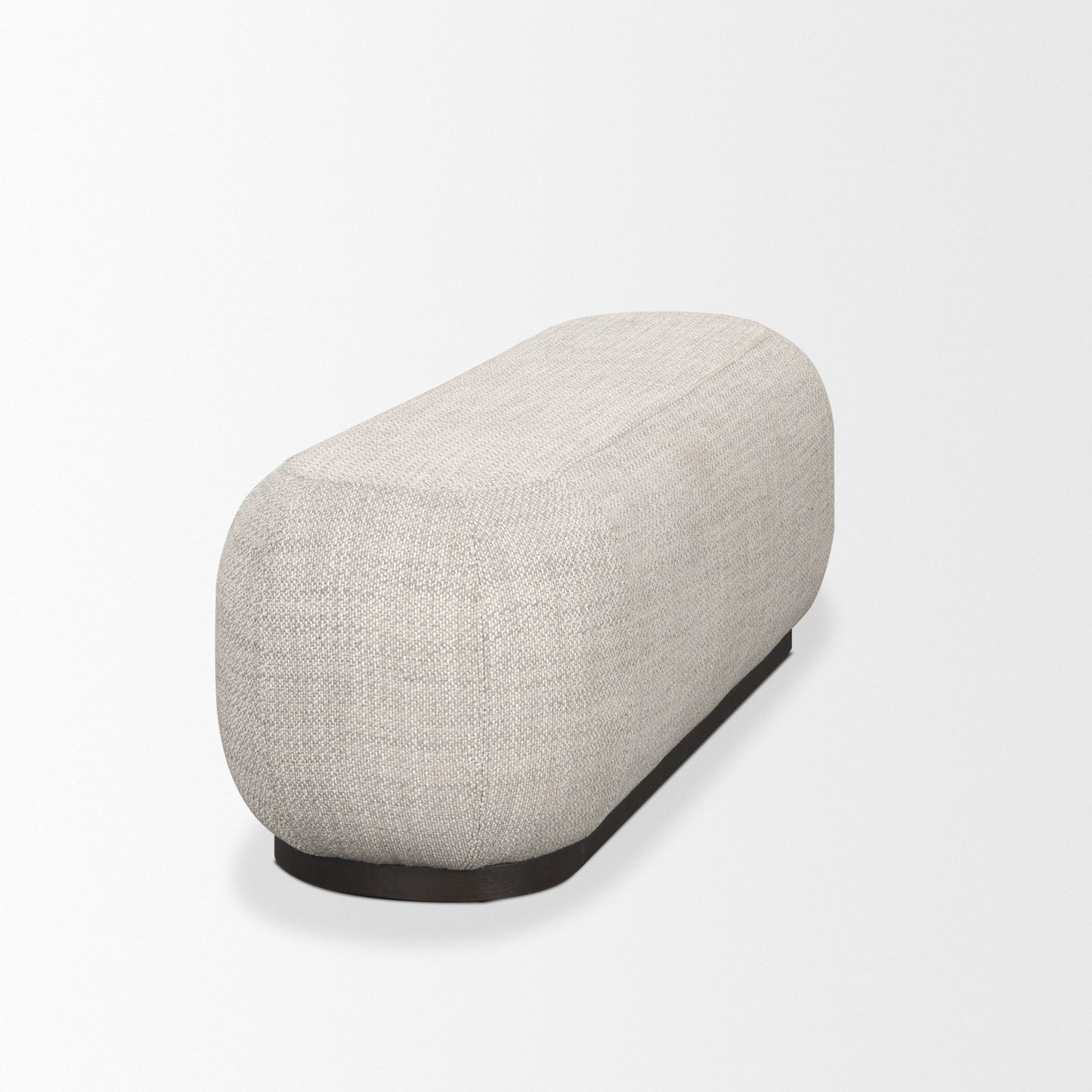Siren Bench Gray Fabric | Brown Wood - benches