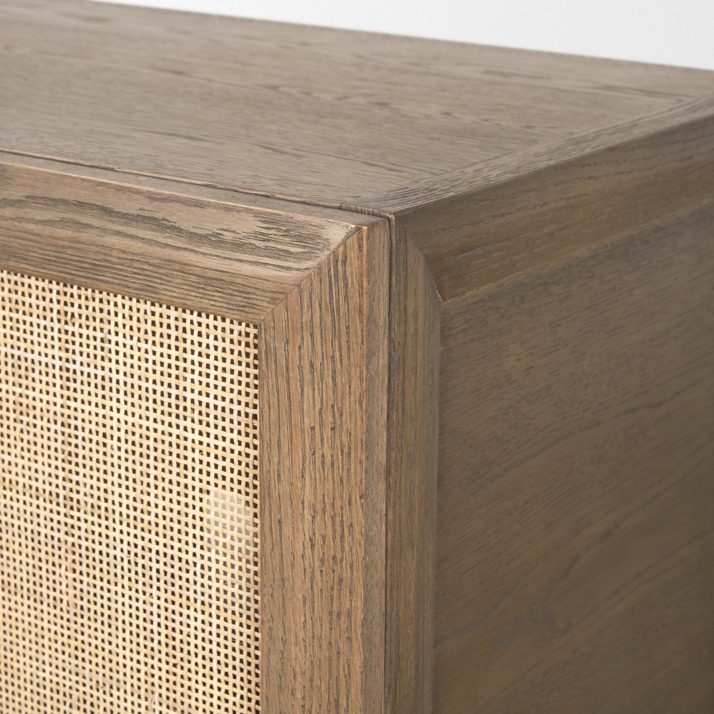 Sina Sideboard Brown Wood | Natural Rattan - sideboards-and-buffets