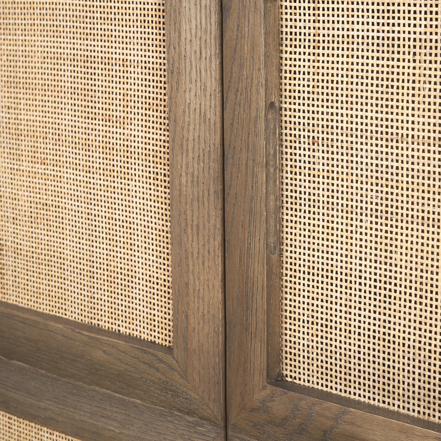Sina Sideboard Brown Wood | Natural Rattan - sideboards-and-buffets