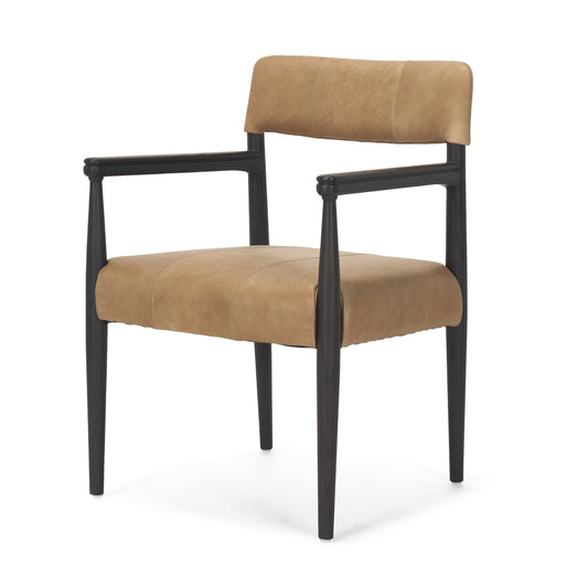 Toni Leather Dining Chair Dark Brown Wood | Leather - dining-chairs