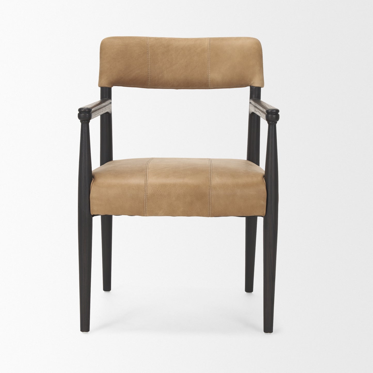 Toni Leather Dining Chair Dark Brown Wood | Leather - dining-chairs