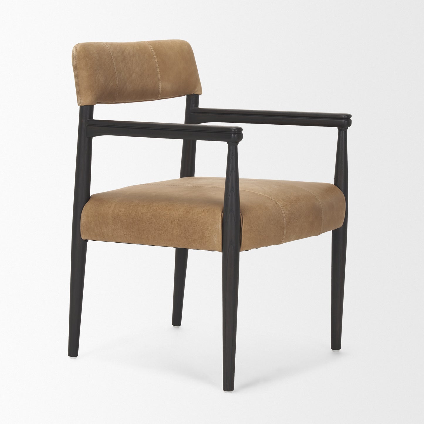 Toni Leather Dining Chair Dark Brown Wood | Leather - dining-chairs
