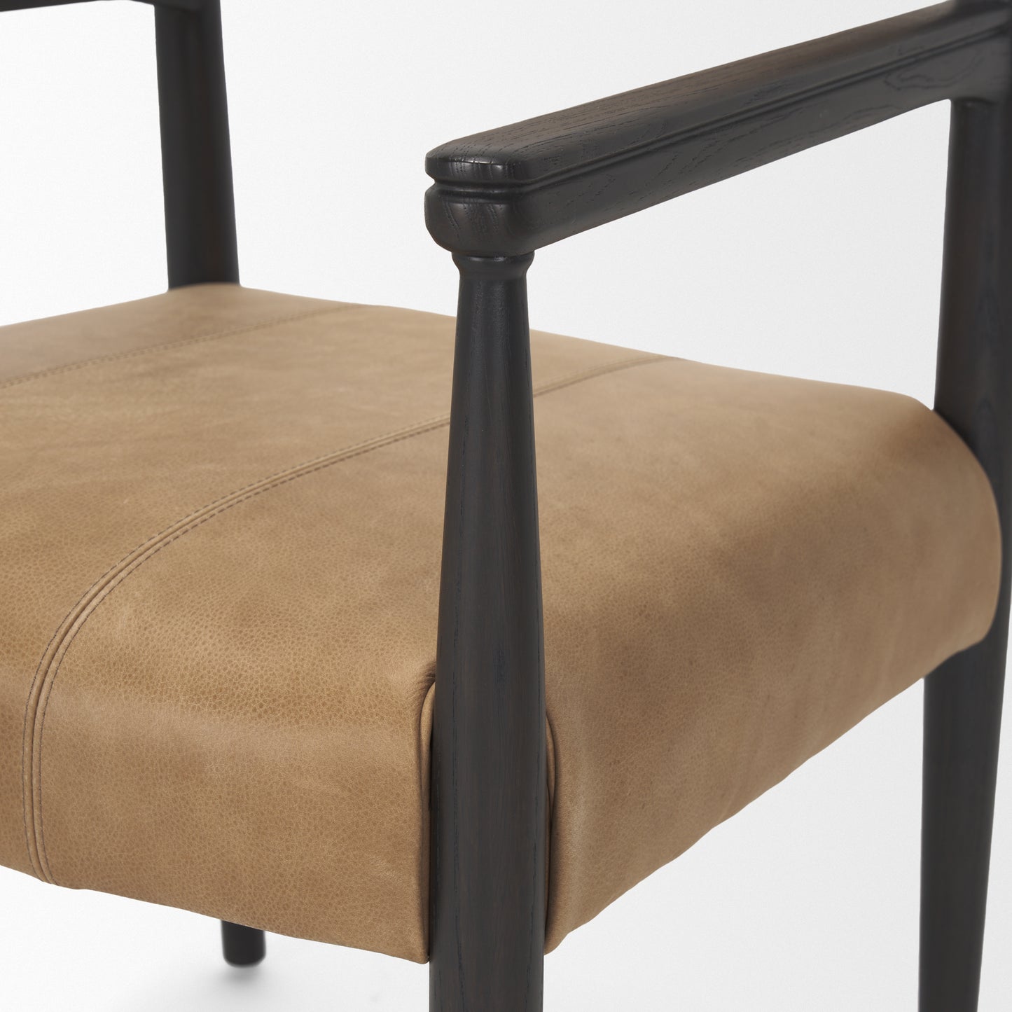 Toni Leather Dining Chair Dark Brown Wood | Leather - dining-chairs