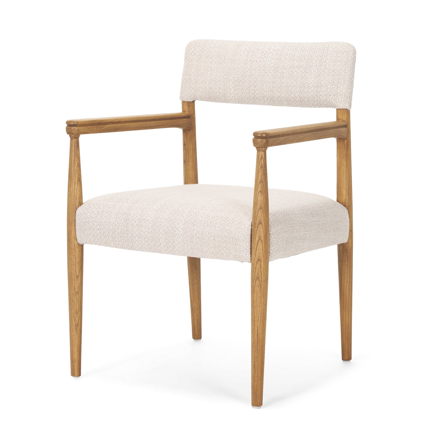 Toni Upholstered Dining Chair Light Brown Wood | Oatmeal Performance Fabric - dining-chairs