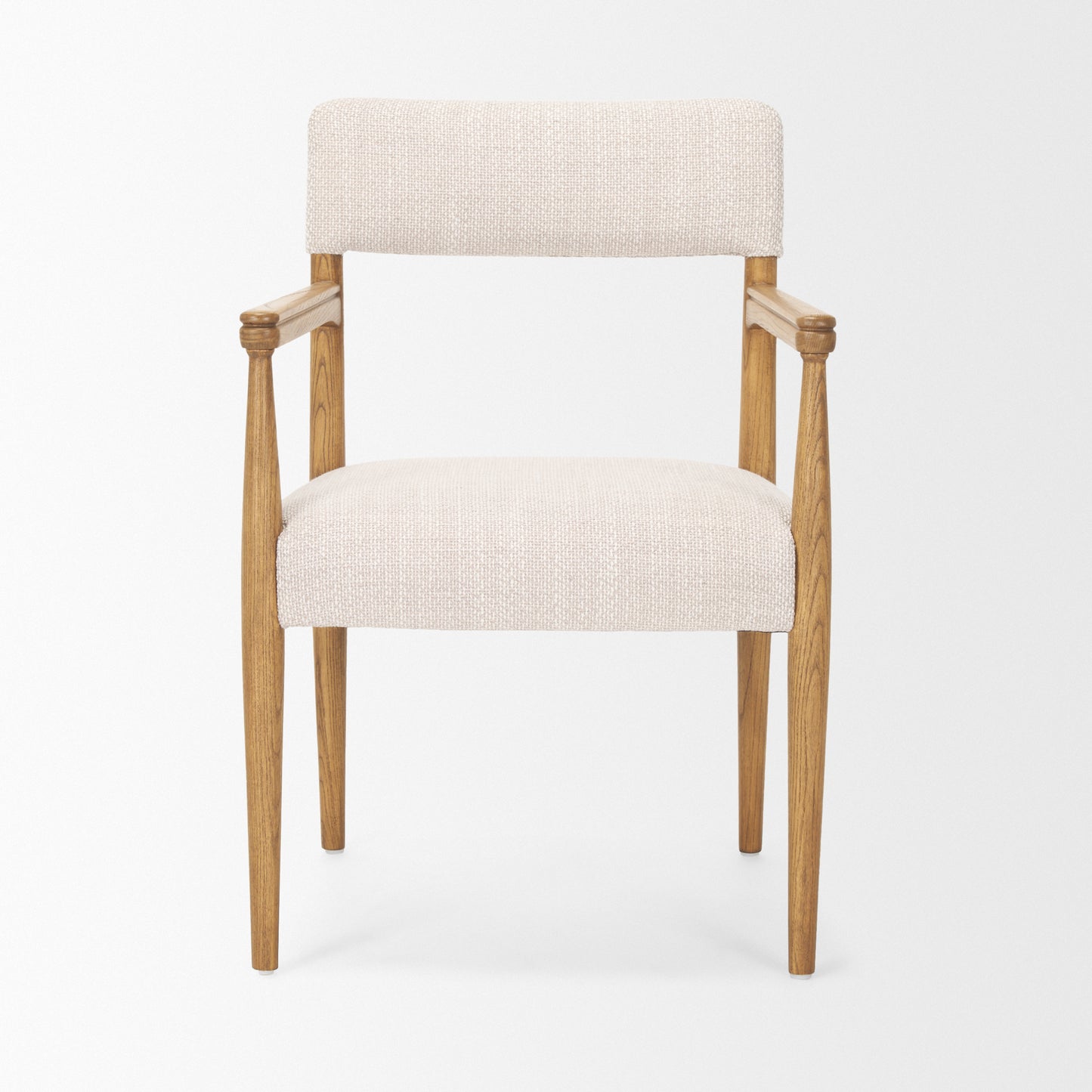 Toni Upholstered Dining Chair Light Brown Wood | Oatmeal Performance Fabric - dining-chairs