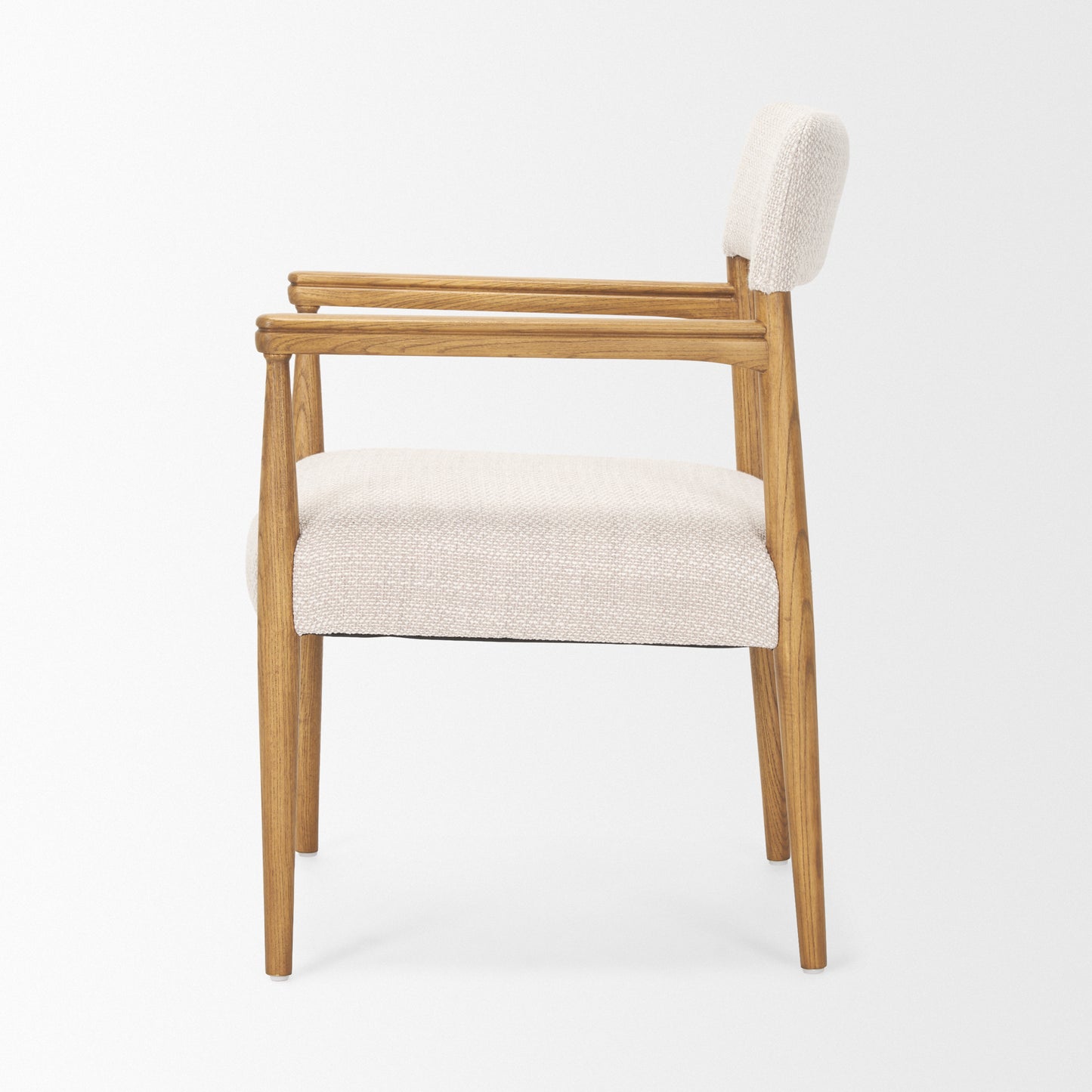 Toni Upholstered Dining Chair Light Brown Wood | Oatmeal Performance Fabric - dining-chairs