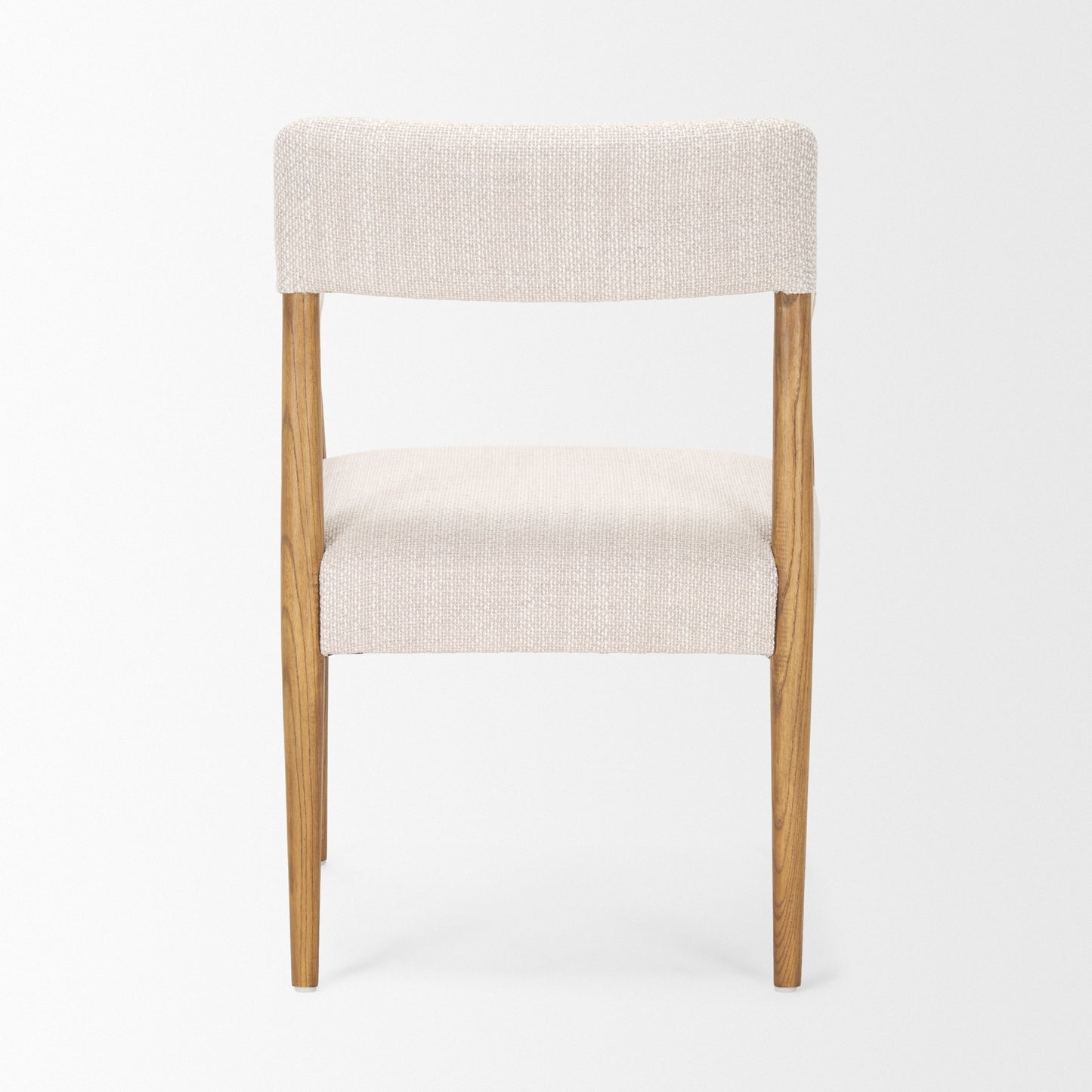 Toni Upholstered Dining Chair Light Brown Wood | Oatmeal Performance Fabric - dining-chairs