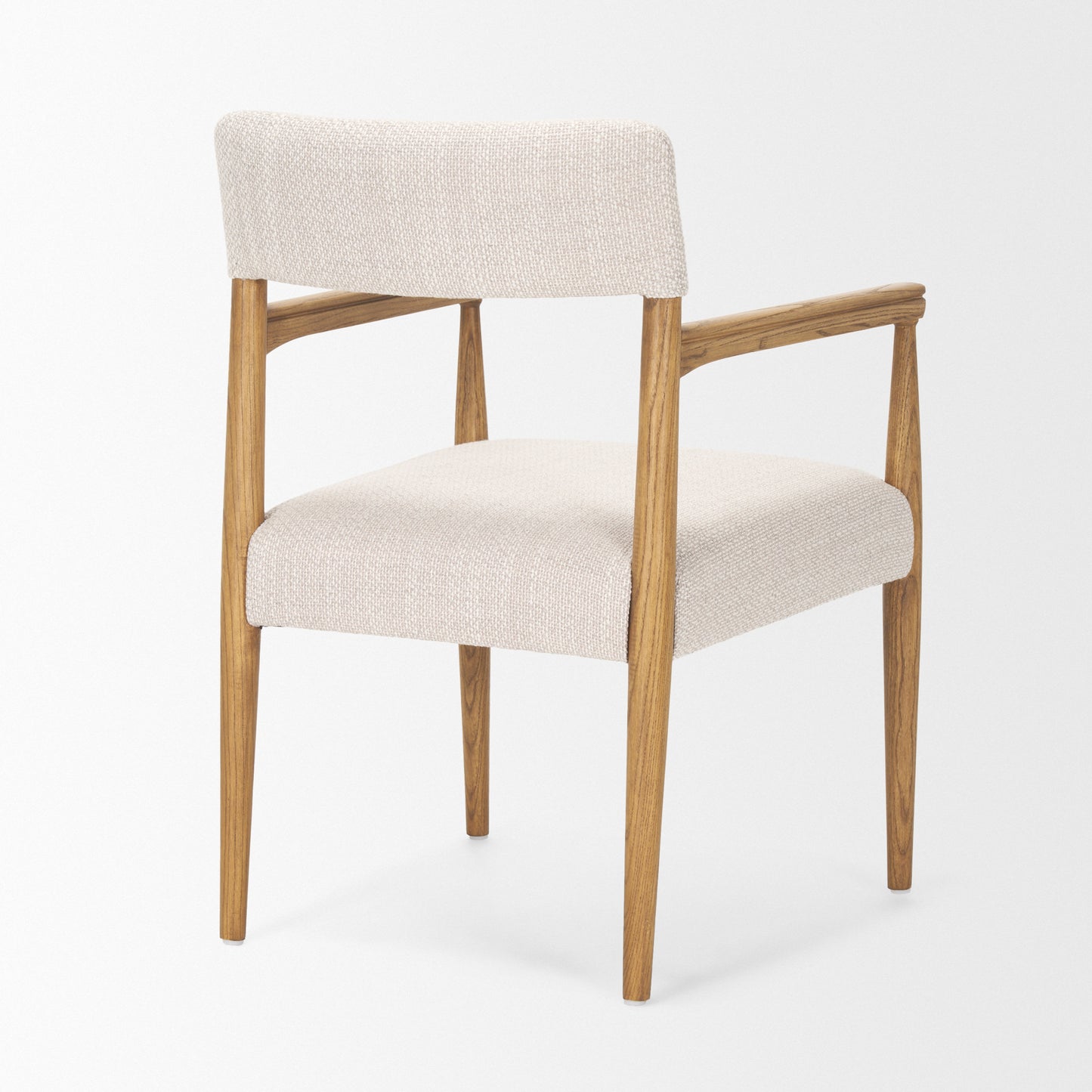 Toni Upholstered Dining Chair Light Brown Wood | Oatmeal Performance Fabric - dining-chairs