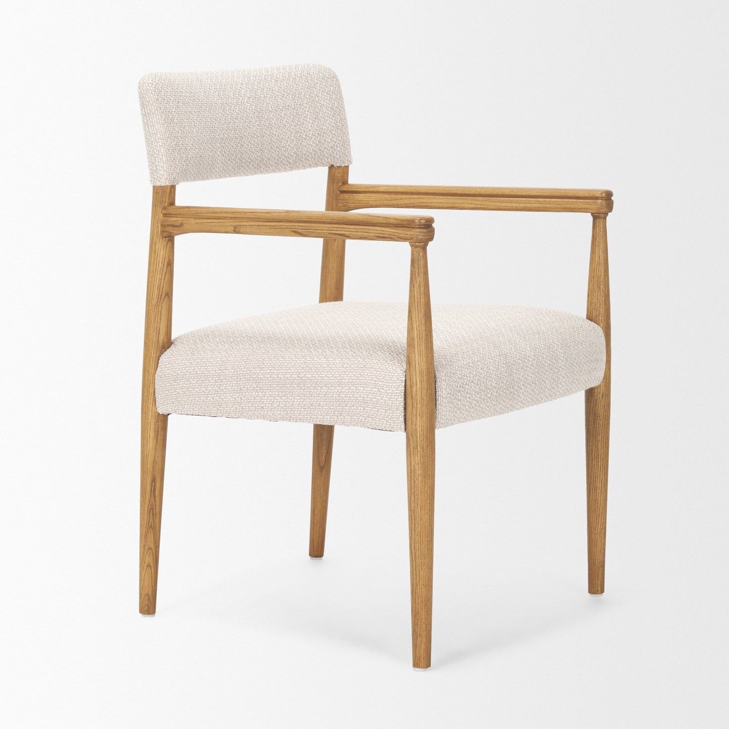 Toni Upholstered Dining Chair Light Brown Wood | Oatmeal Performance Fabric - dining-chairs