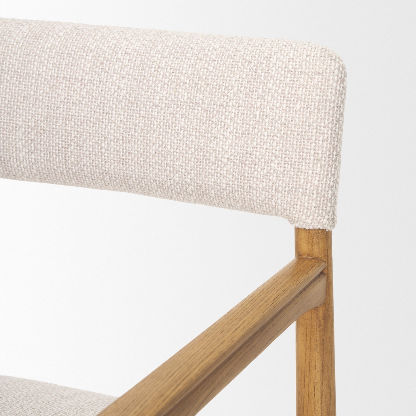 Toni Upholstered Dining Chair Light Brown Wood | Oatmeal Performance Fabric - dining-chairs