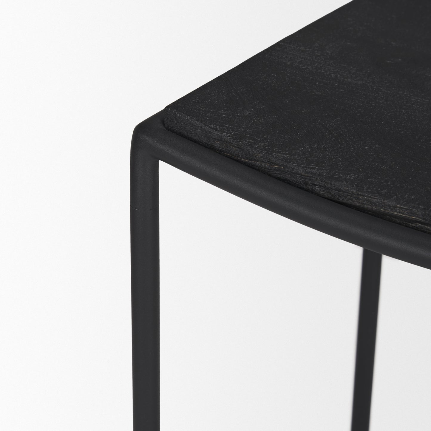 Taniel Wood Seat Bar Counter Stool Black Wood | Black Metal - bar-stools