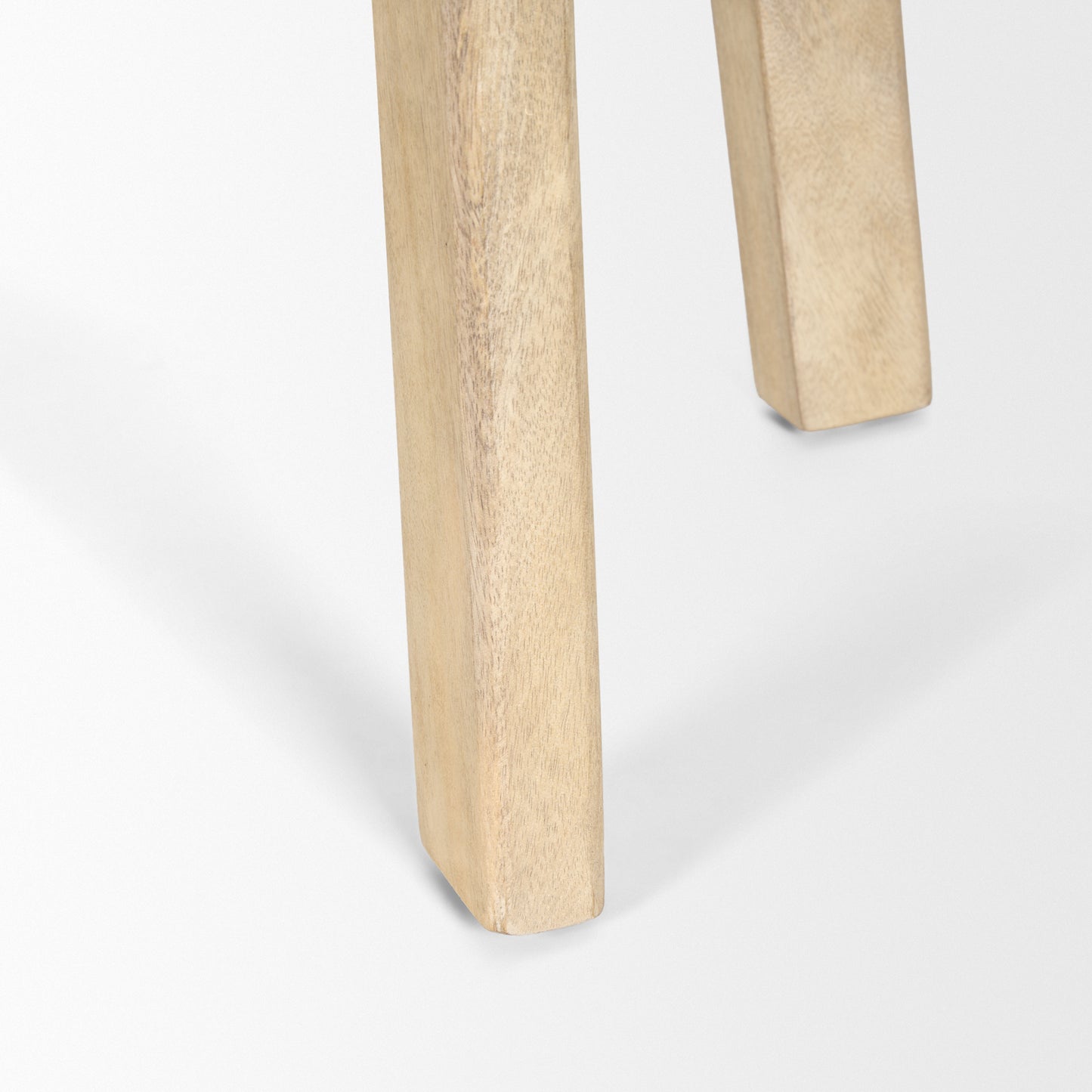 Taimo White Washed Light Brown Wood w/ Striped Fabric Seat Bench