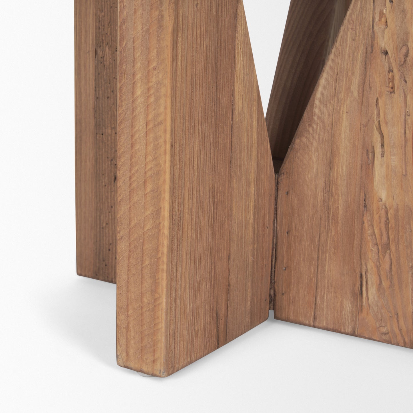 Tahlia Round Natural Brown Wood w/ Angled Legs Stool