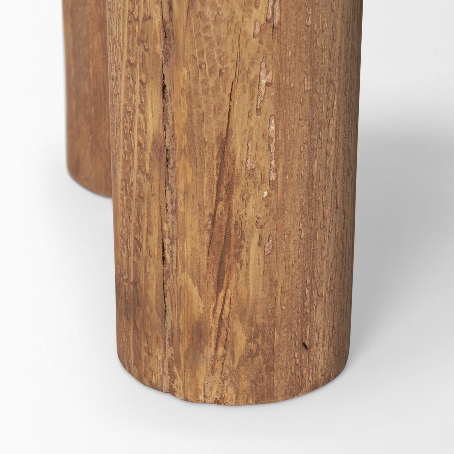 Tucson Natural Wood w/ Round Black Oak Top Side Table
