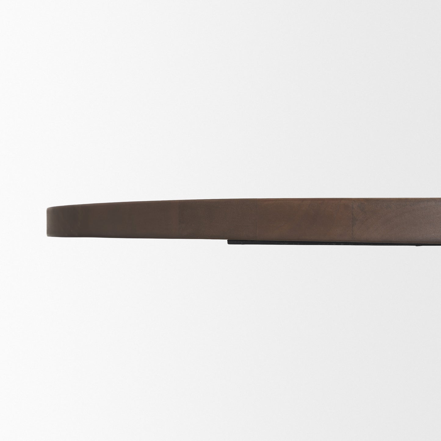 Swanson Round Dining Table Dark Brown Wood | Black Metal - dining-table