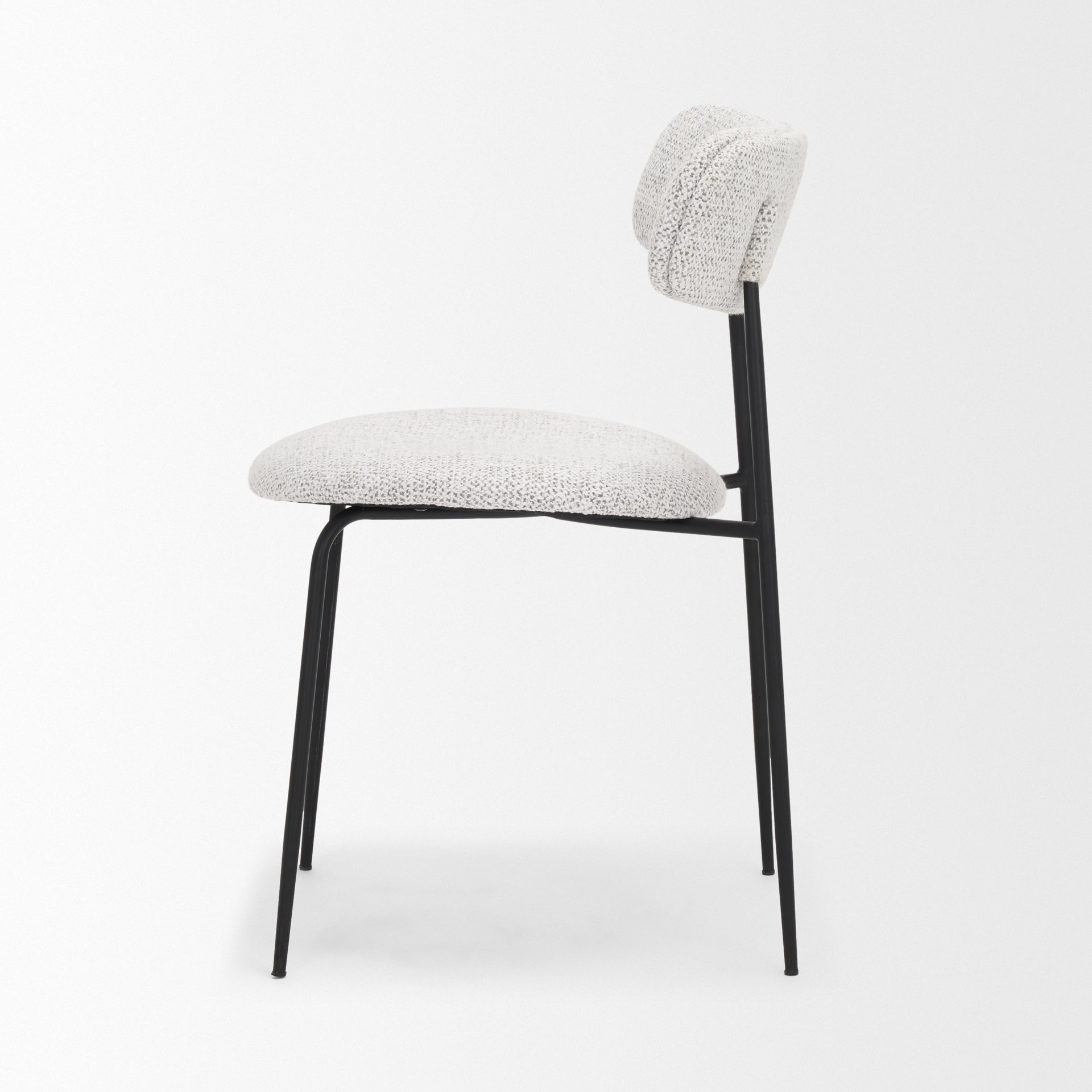Casey Dining Chair Black Metal | Gray Fabric - dining-chairs
