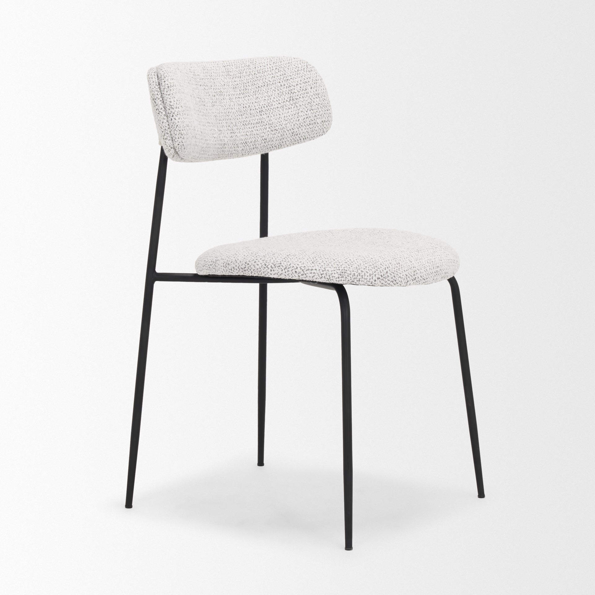 Casey Dining Chair Black Metal | Gray Fabric - dining-chairs