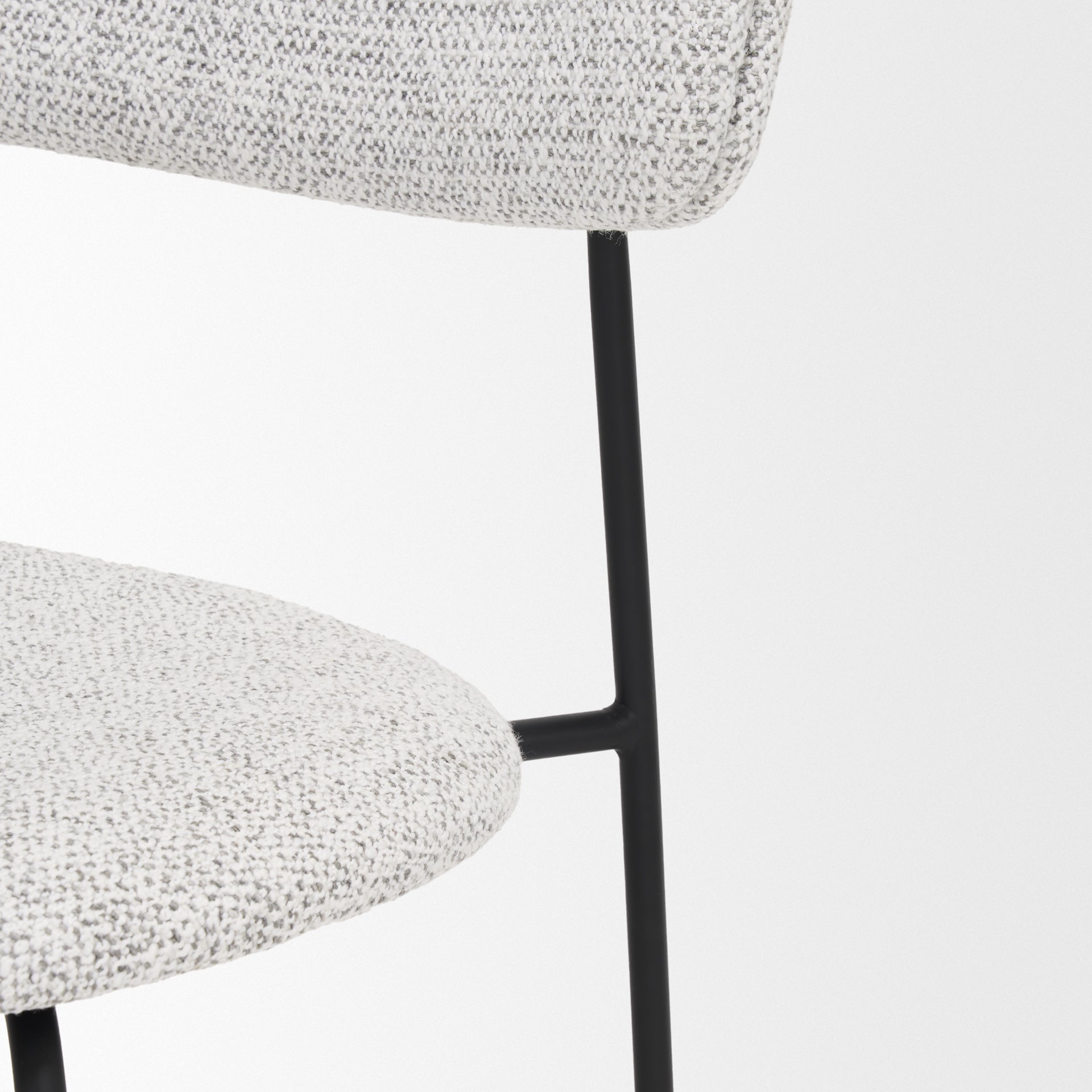 Casey Dining Chair Black Metal | Gray Fabric - dining-chairs