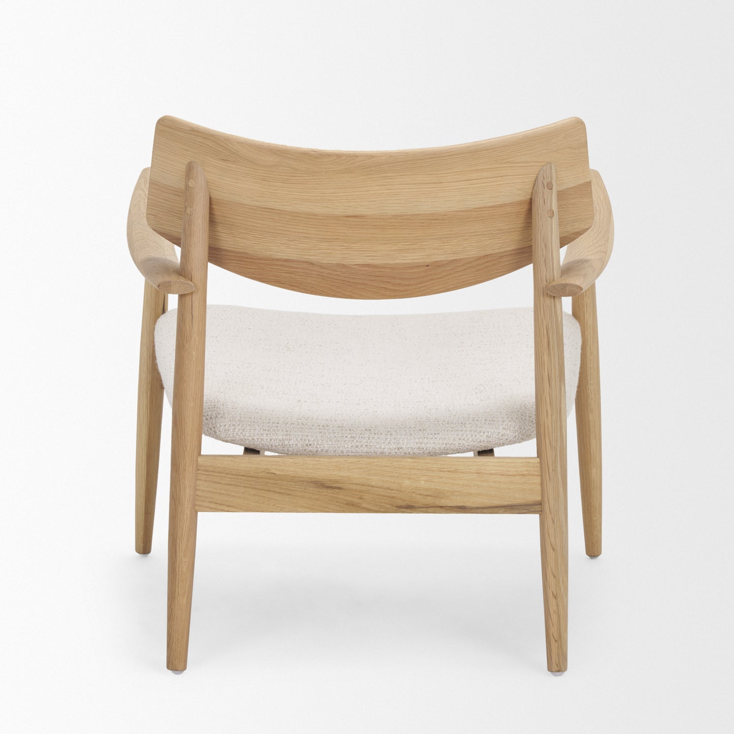 Haggen Upholstered Accent Chair Light Brown Wood | Cream Fabric - accent-chairs