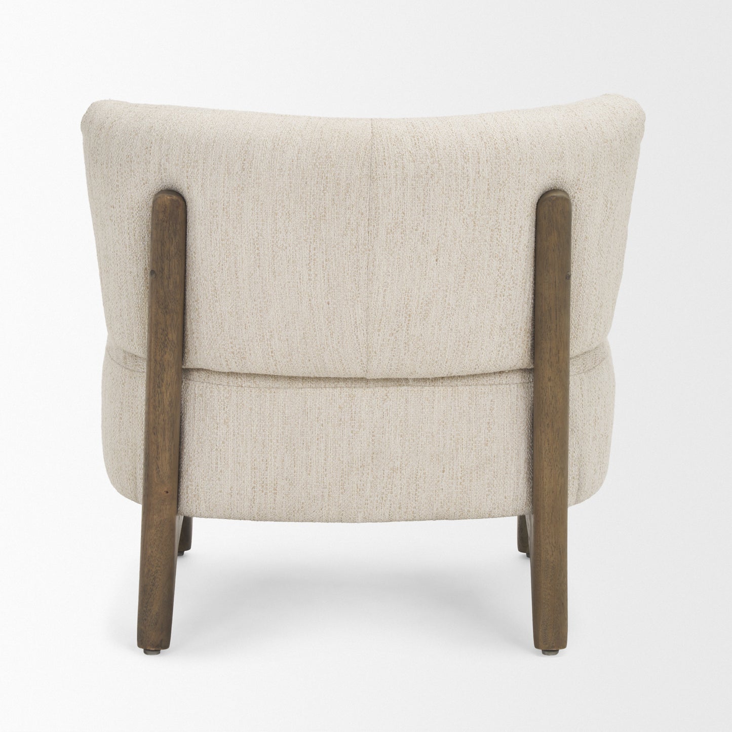 Vyra Upholstered Accent Chair Dark Brown Wood | Cream Fabric - accent-chairs