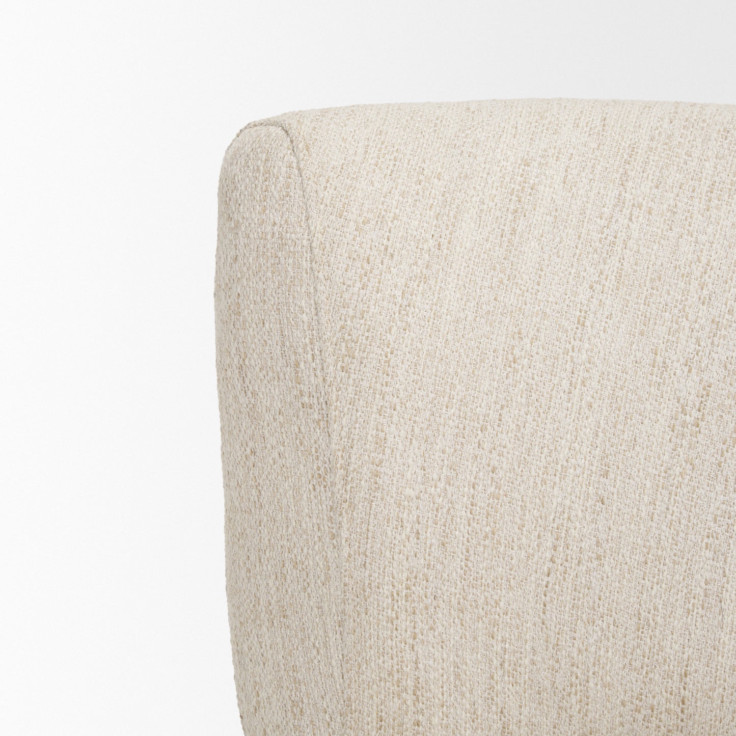 Vyra Upholstered Accent Chair Dark Brown Wood | Cream Fabric - accent-chairs