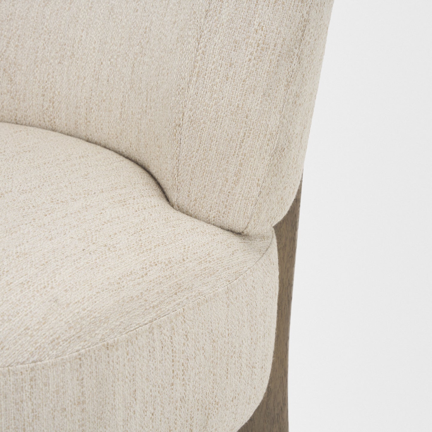 Vyra Upholstered Accent Chair Dark Brown Wood | Cream Fabric - accent-chairs