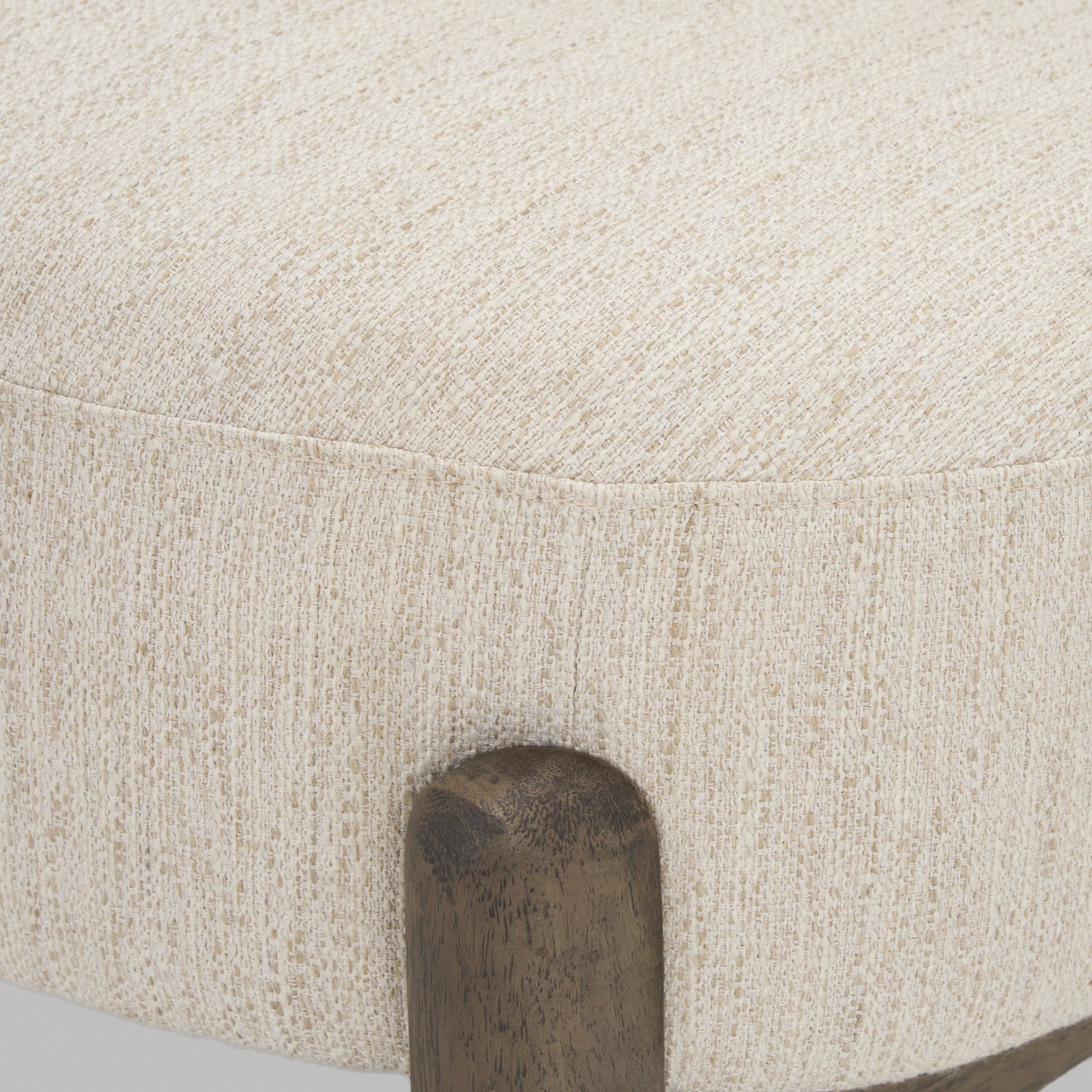 Vyra Upholstered Accent Chair Dark Brown Wood | Cream Fabric - accent-chairs