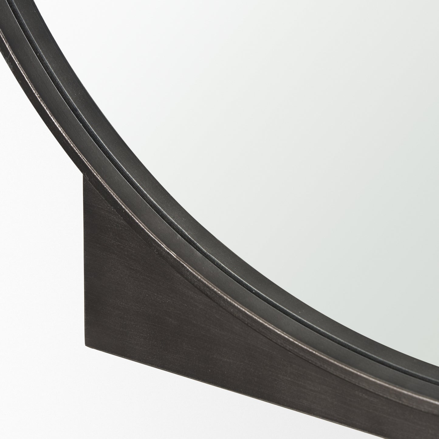 Tillie Round Gunmetal w/ Textured Metal Frame Wall Mirror