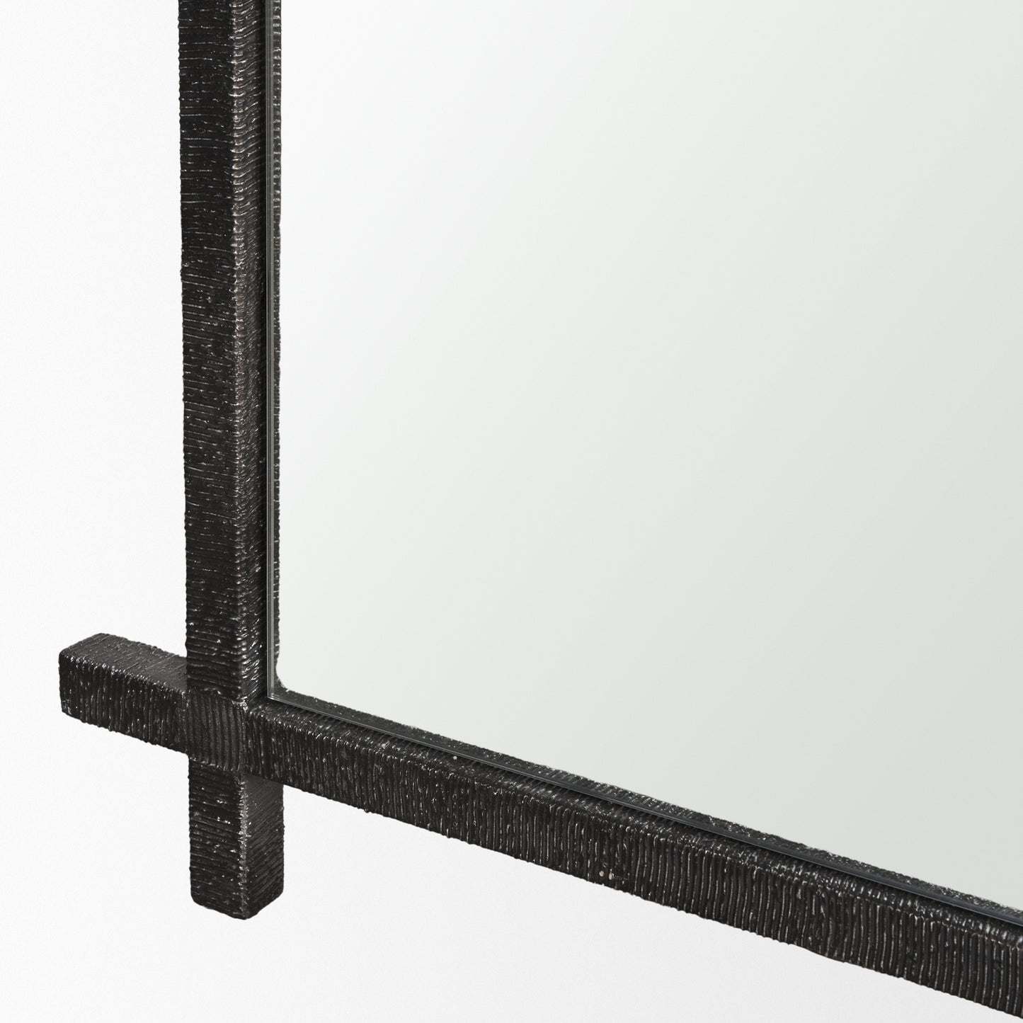 Tori Gunmetal w/ Textured Metal Cross Frame Wall Mirror
