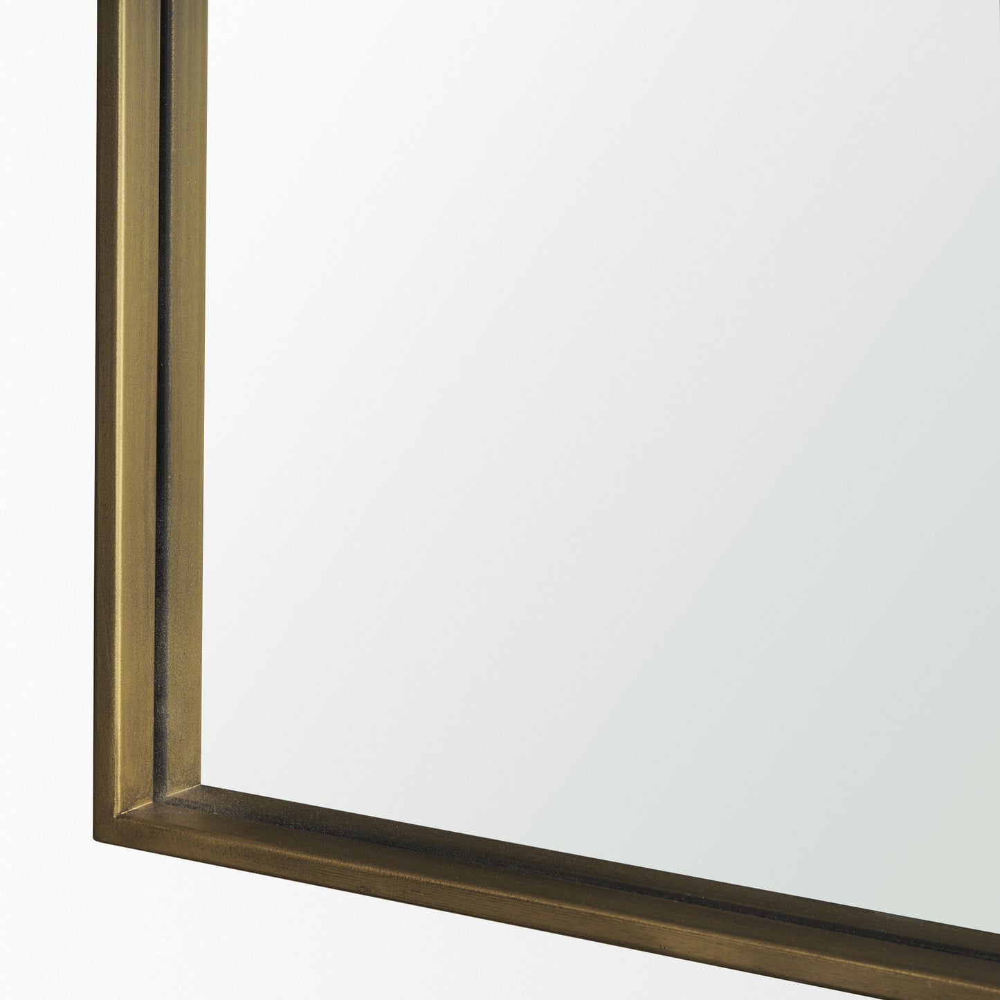 Tamira 75.8" Tall Brushed Brass Metal Arched Mirror