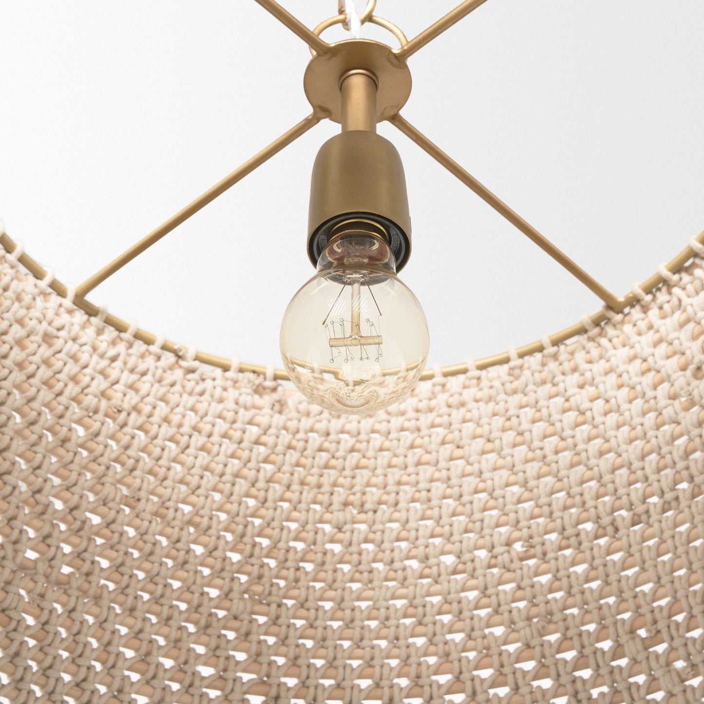 Tosha 1-Light Tapered Cotton Rope Drum Pendant